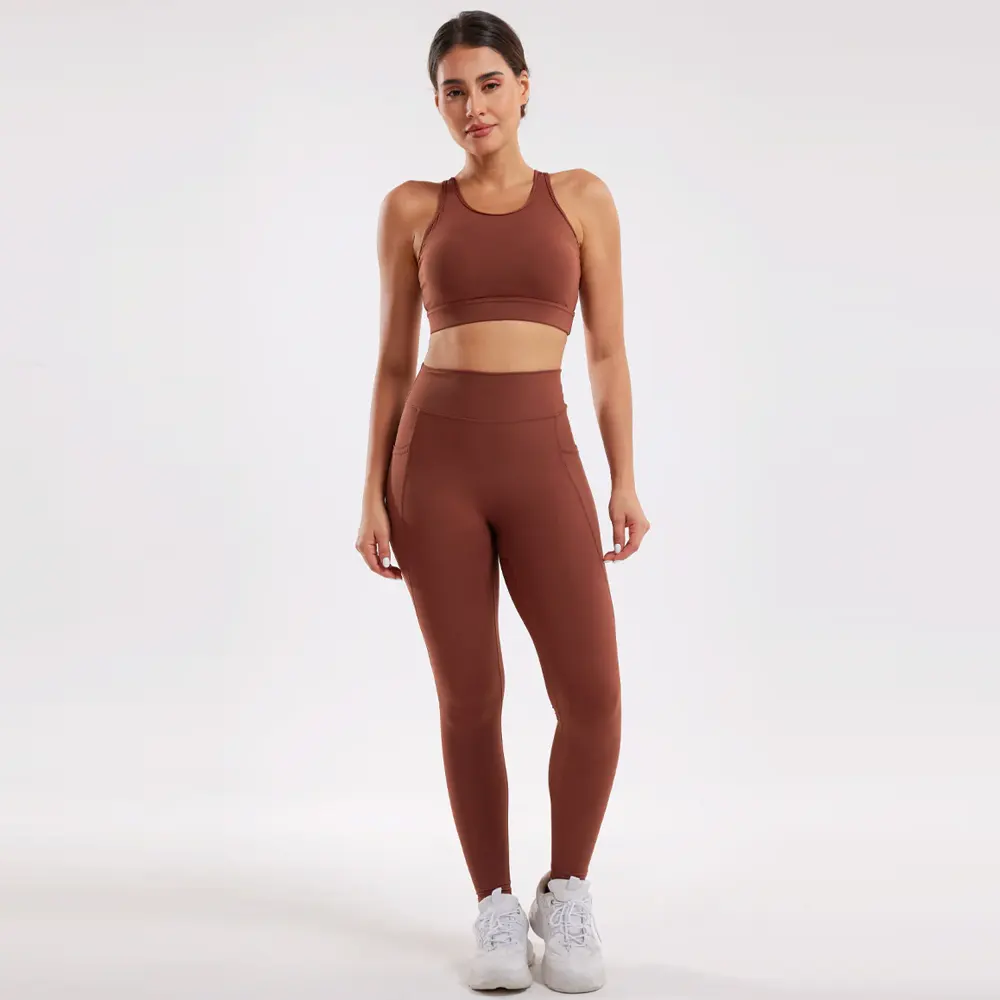 Comtrast Seamless Contour Rib Yoga Suit