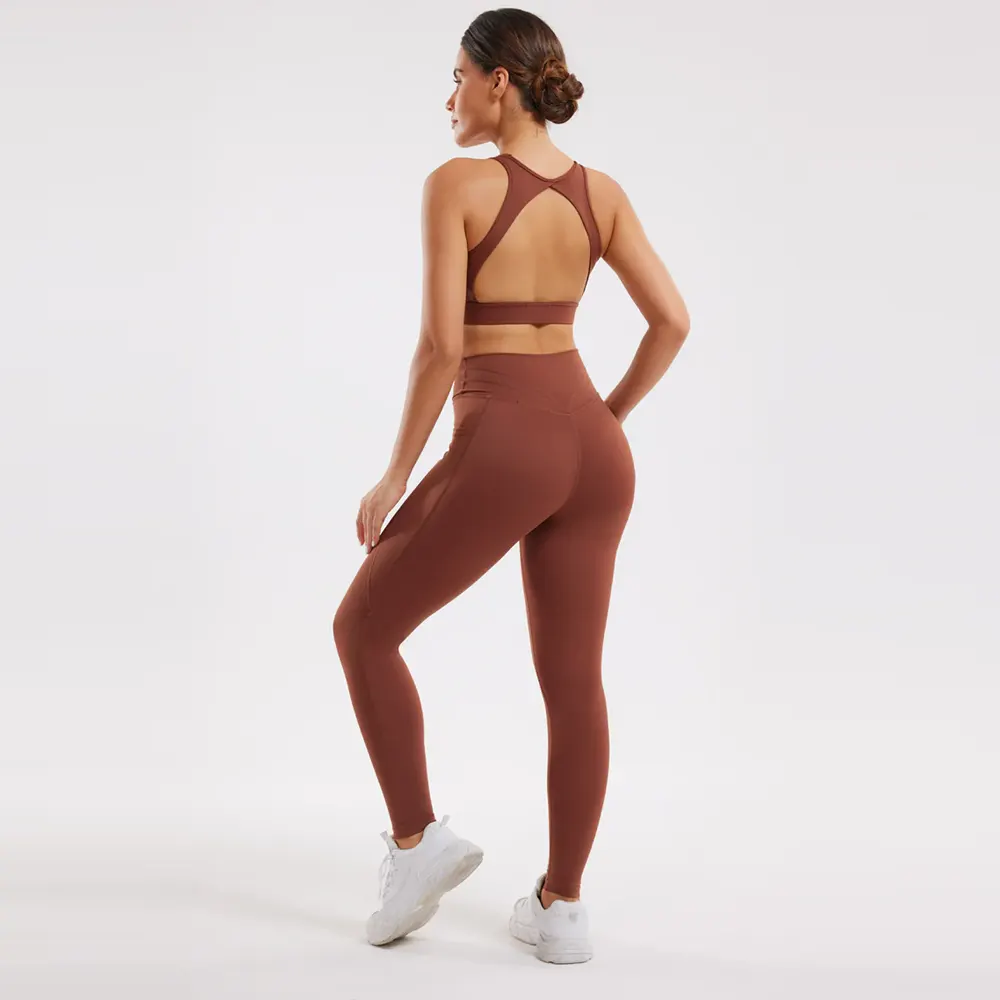 Comtrast Seamless Contour Rib Yoga Suit
